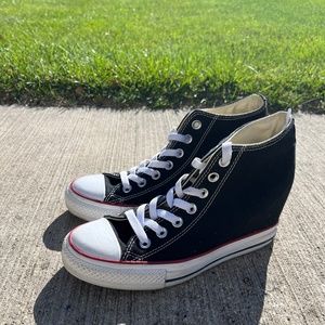 Black Heeled Converses